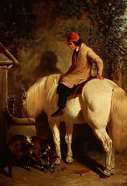 John Frederick Herring Snr _ A Corner of a Farmyard with a Boy Sitting on a Grey Horse and a Goat eating nearby.jpg John Frederick Herring Snr _ A Corner of a Farmyard with a Boy Sitting on a Grey Horse and a Goat eating nearby.jpg