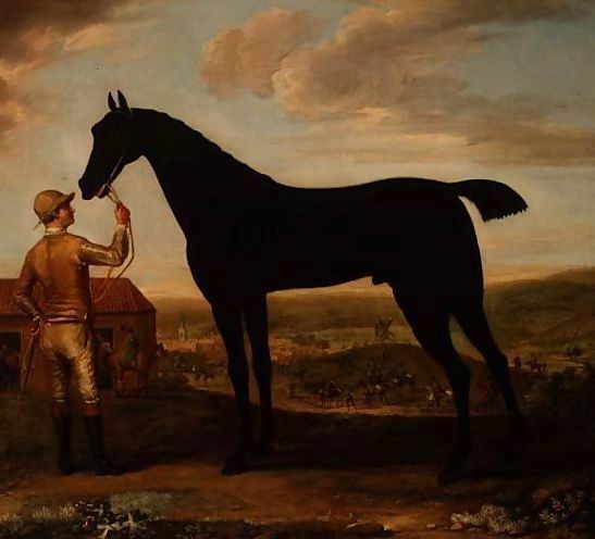 John Wootton _ Basto, dark bay racehorse held by groom outside the stable at Newmarket.jpg John Wootton _ Basto, dark bay racehorse held by groom outside the stable at Newmarket.jpg