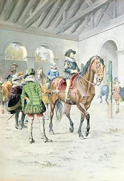 Maurice Leloir _ Armand-Jean du Plessis Cardinal Richelieu 1585-1642 learning to ride a horse.jpg Maurice Leloir _ Armand-Jean du Plessis Cardinal Richelieu 1585-1642 learning to ride a horse.jpg