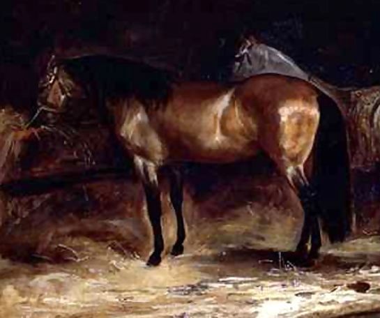 Theodore Gericault _ A Bay Horse at a manger with a grey horse in a rug.jpg Theodore Gericault _ A Bay Horse at a manger with a grey horse in a rug.jpg