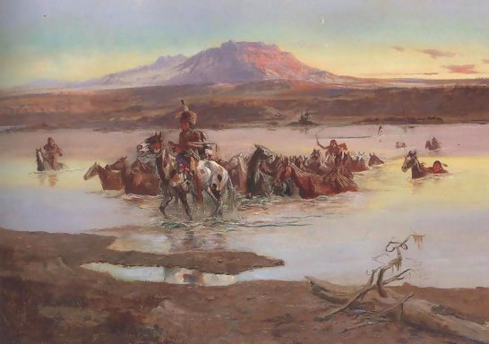 Charles Marion Russell _ Fording The Horse Herd 1900.jpg Charles Marion Russell _ Fording The Horse Herd 1900.jpg