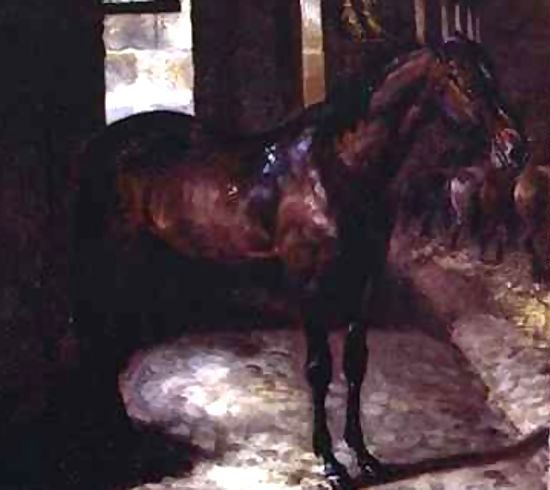 Theodore Gericault _ Dark Bay Horse in the stable.jpg Theodore Gericault _ Dark Bay Horse in the stable.jpg