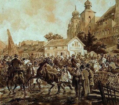 Juliusz Kossak _ Horse Market near Wawel Royal Castle, Cracow.jpg