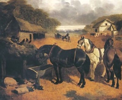 John Frederick Herring, Jnr. _ Horses By A Pig Sty 1852.jpg
