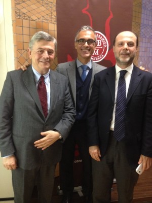 Il Presidente del Consorzio di Tutela ABM Stefano Berni con il Direttore Federico Desimoni e il funzionario del Mipaaf Vincenzo Carrozzino.jpg